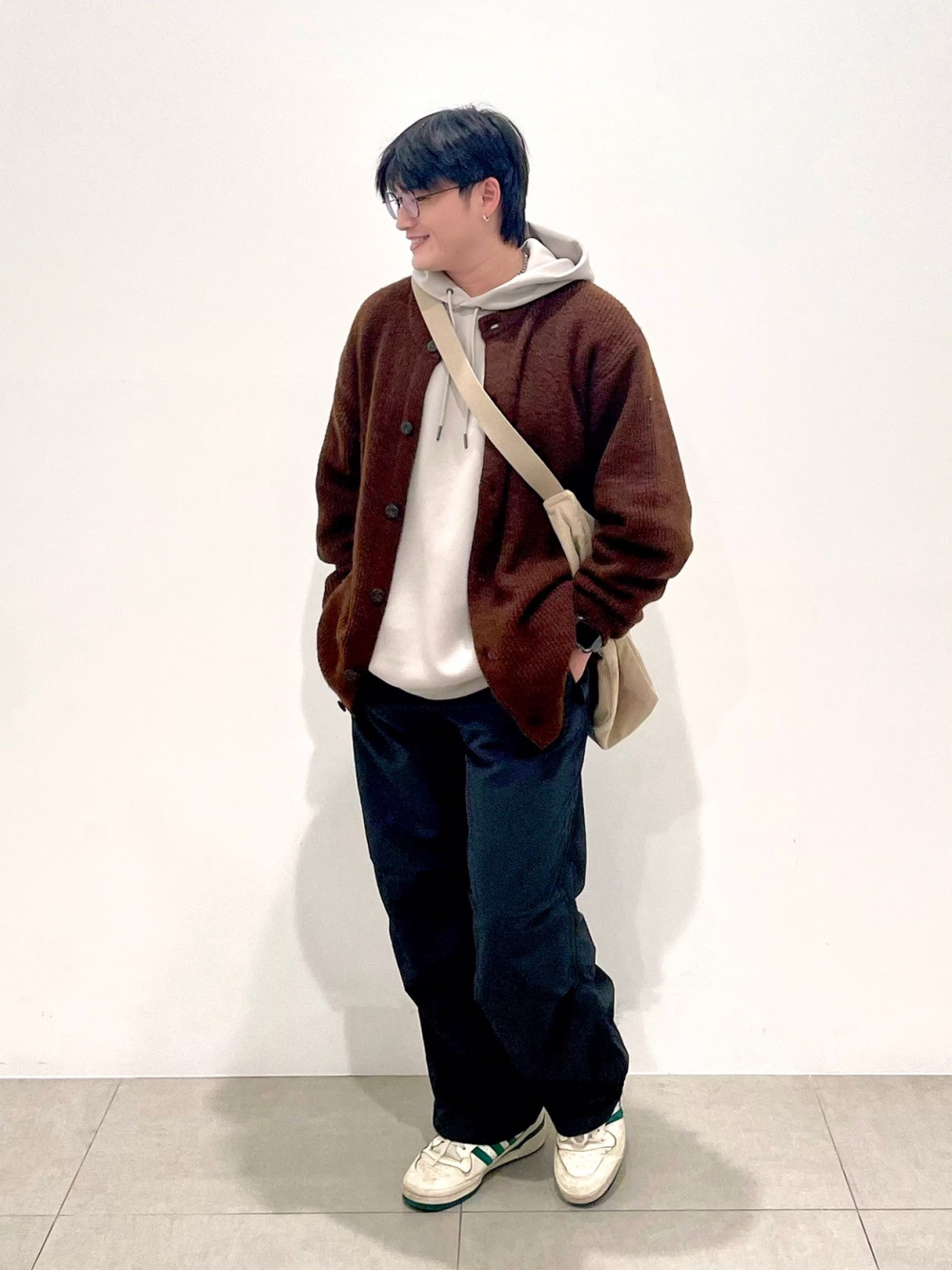 カラーステッチオープンカラーシャツ(5分袖)、パラシュート