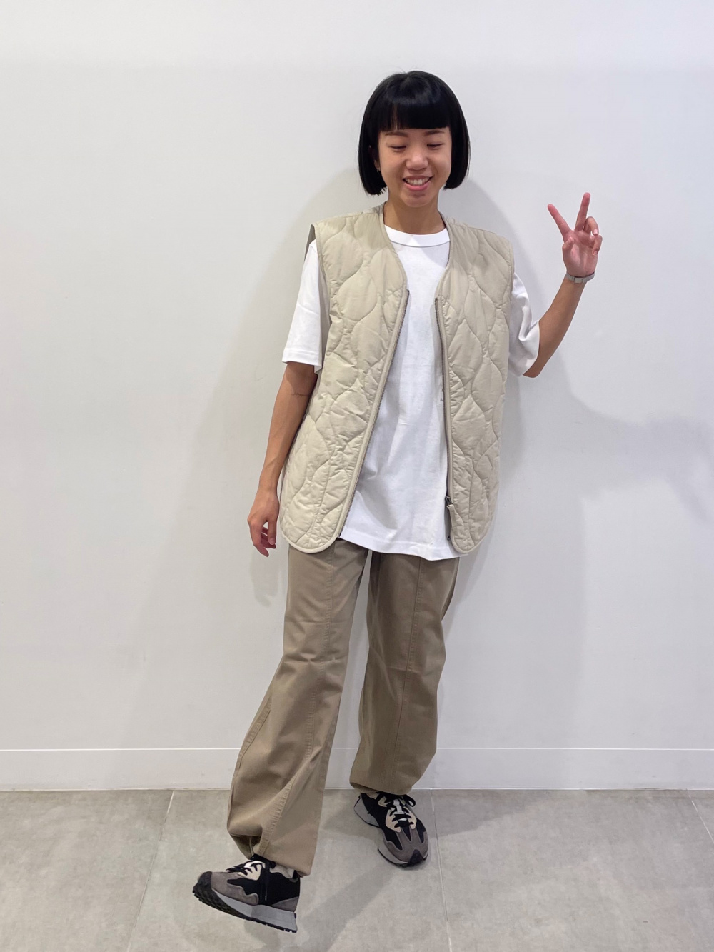 コットンクルーネックT(半袖)、リネンブレンドシャツ(5分袖)OSB+