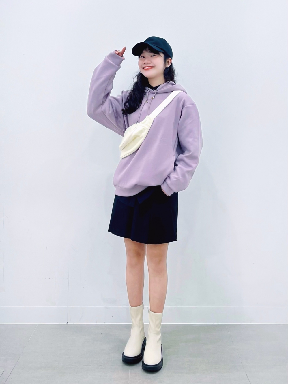 パフスリーブブラウス(5分袖)Q、メッシュナローニットスカート