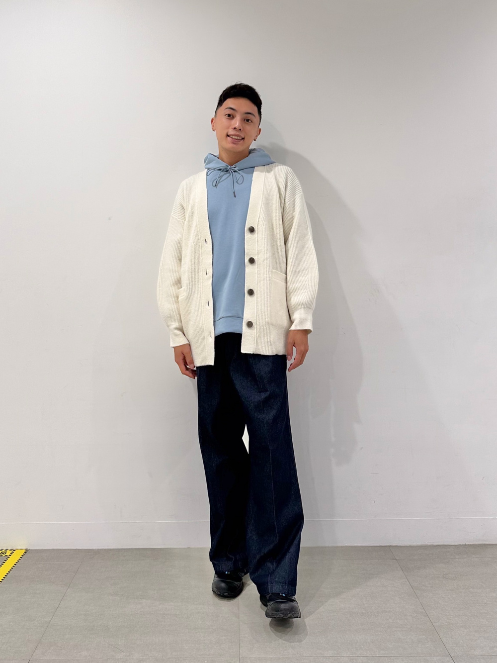 c-boy style デザイン カーディガン 重ね着ニット グランパコーデ Athena Designs（アテナデザイン） GentsPopcorn Knit Cardigan