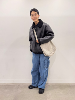 GU公式 | フェイクレザーB-3ブルゾン