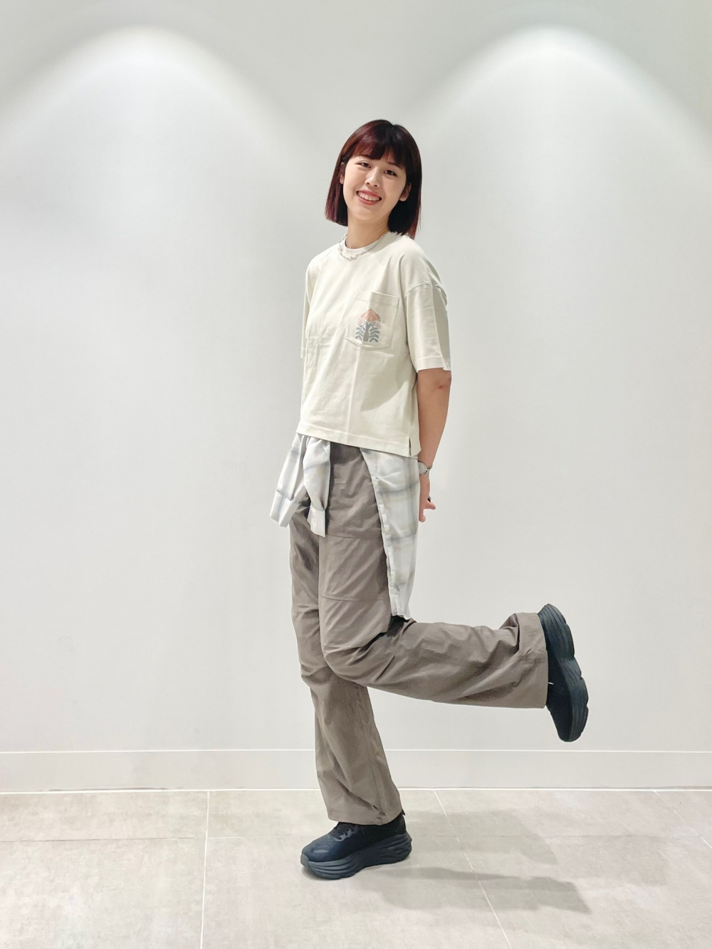 ユミちゃん様マークアンドロナ 長袖タートル カモフラ ゴールドスカル 文字 ブラ ブラフィールキャミソール、アーガイルオーバーサイズ