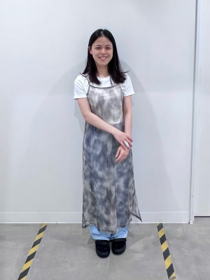 GU公式 | チュールプリントワンピース(ノースリーブ)+E