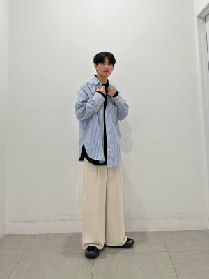 GU公式 | ストライプオーバーサイズシャツ(長袖)