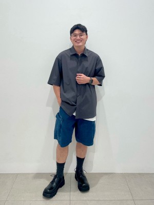 GU公式 | ナイロンストレッチシャツ(5分袖)SW+E(セットアップ可能)