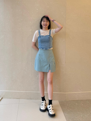 GU公式 | ローウエストスリットミニスカパン+E