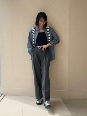 その他 a GU公式 | UVカットクロップドカーディガン(長袖)(ボーダー)