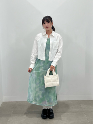 GU公式 | チュールプリントワンピース(ノースリーブ)+E