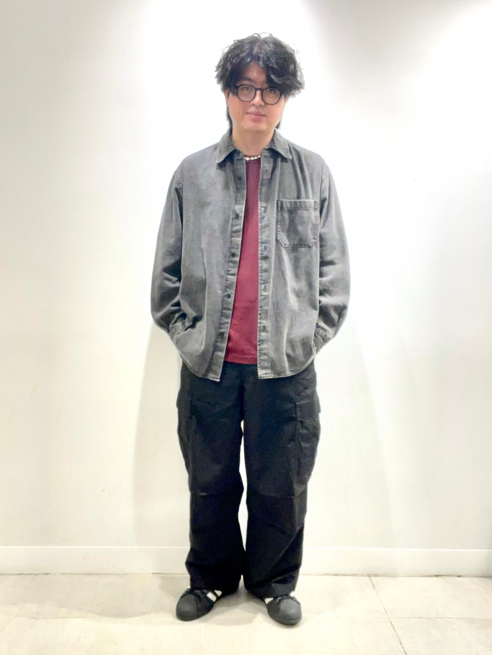 EMPORIO ARMANI セットアップ ストライプ バギースラックス GU公式 | ツータックバギースラックス(ストライプ)(セットアップ