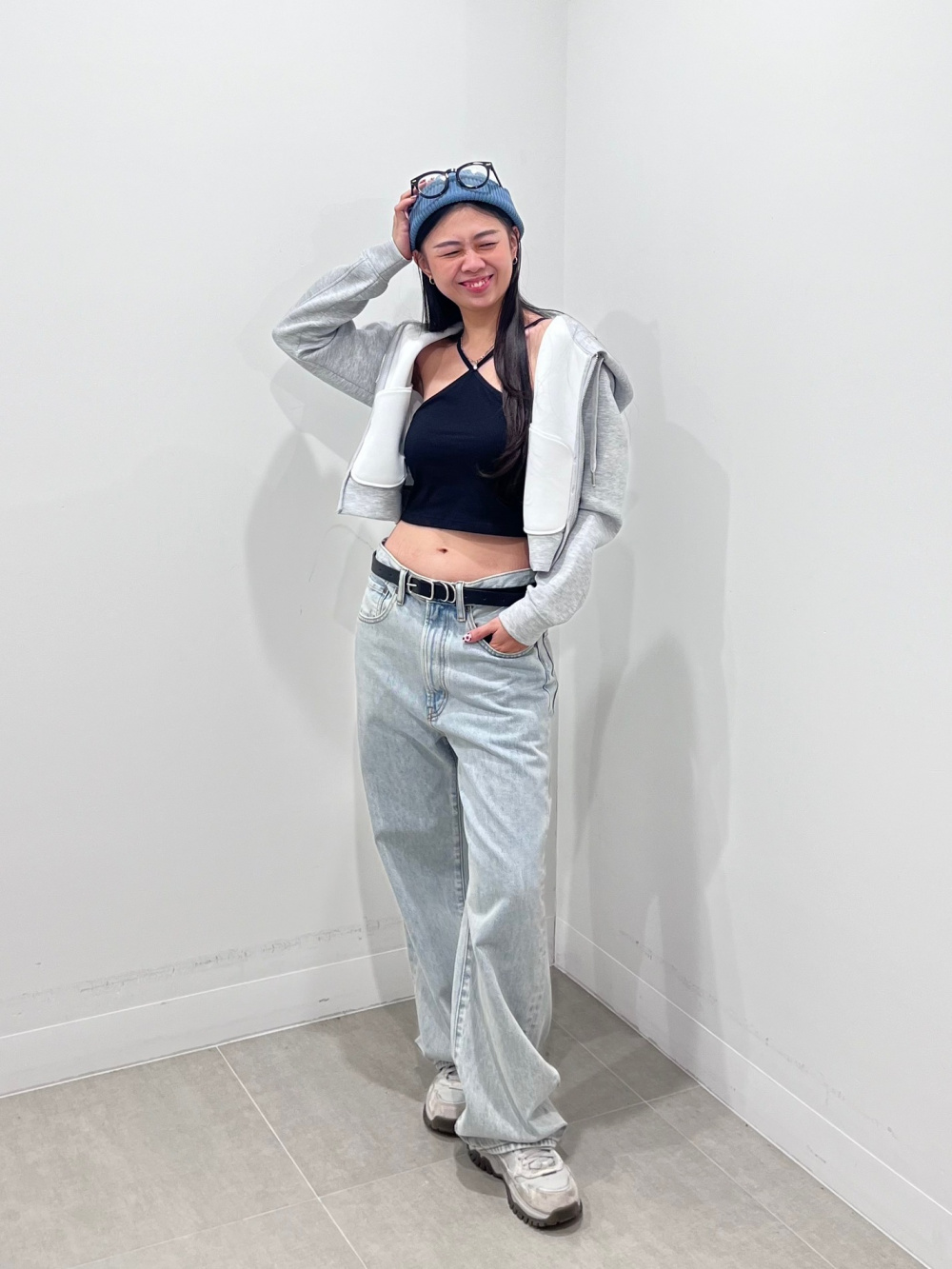 ブラフィールクロップドホルターネックキャミソール、ダブルフェイス