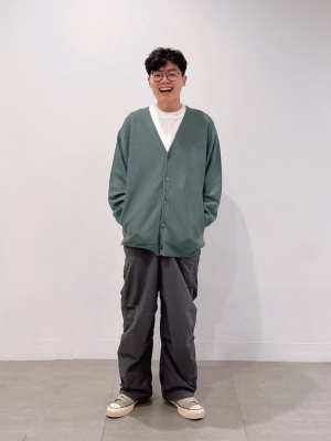 シアーパラシュートパンツ （チャコールグレー）　lasud 定価17,000 bottoms-02249 パラシュート パンツ グレー ブラック | L