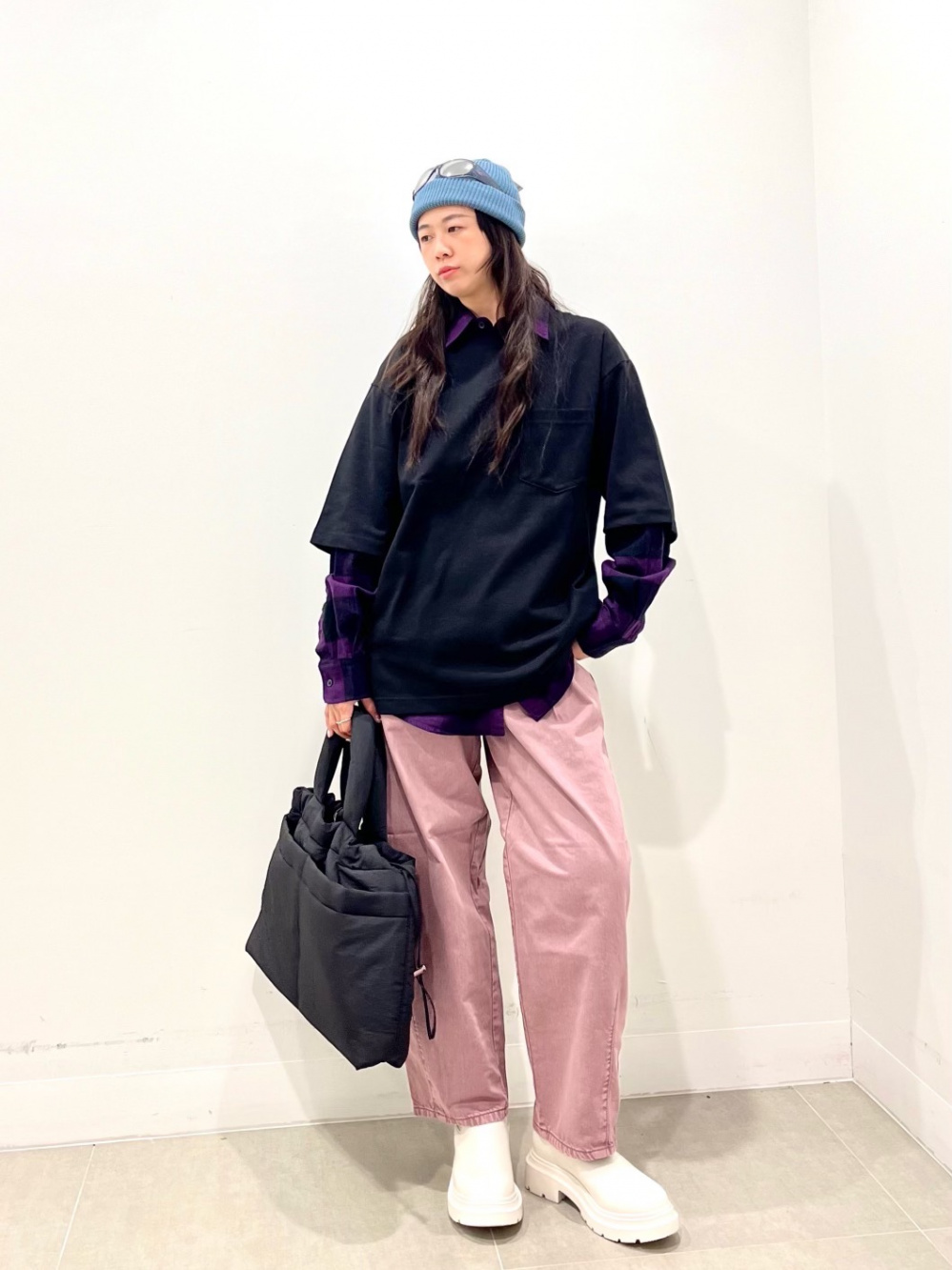 オーバーサイズT(5分袖)OSB+EC、パラシュートパンツ