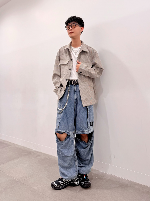 クルーネックセーター UNDERCOVER、デニムコンバーチブルワイドカーゴ