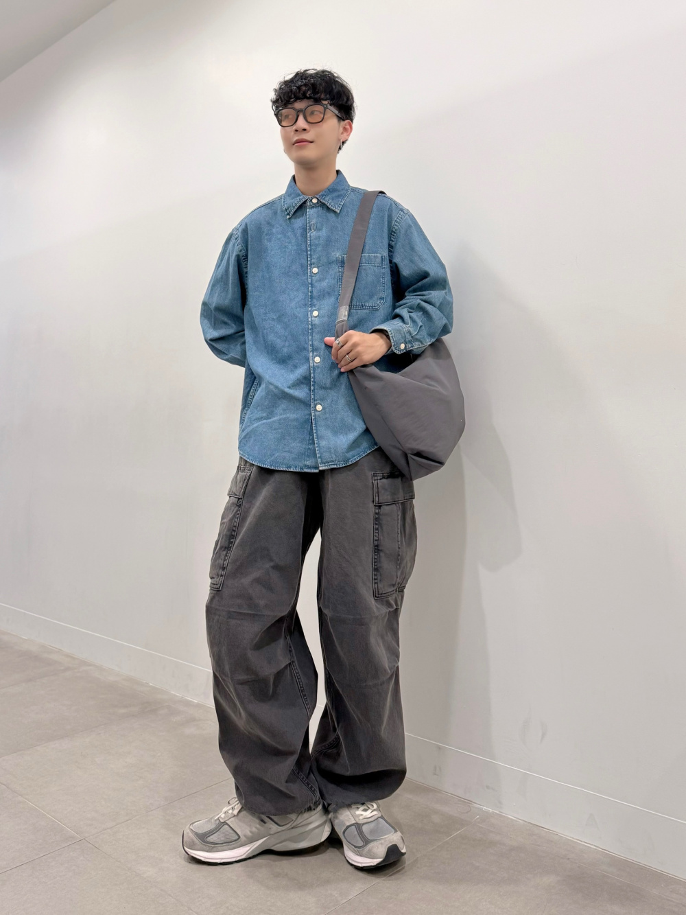 デニムカーゴワイドパンツ