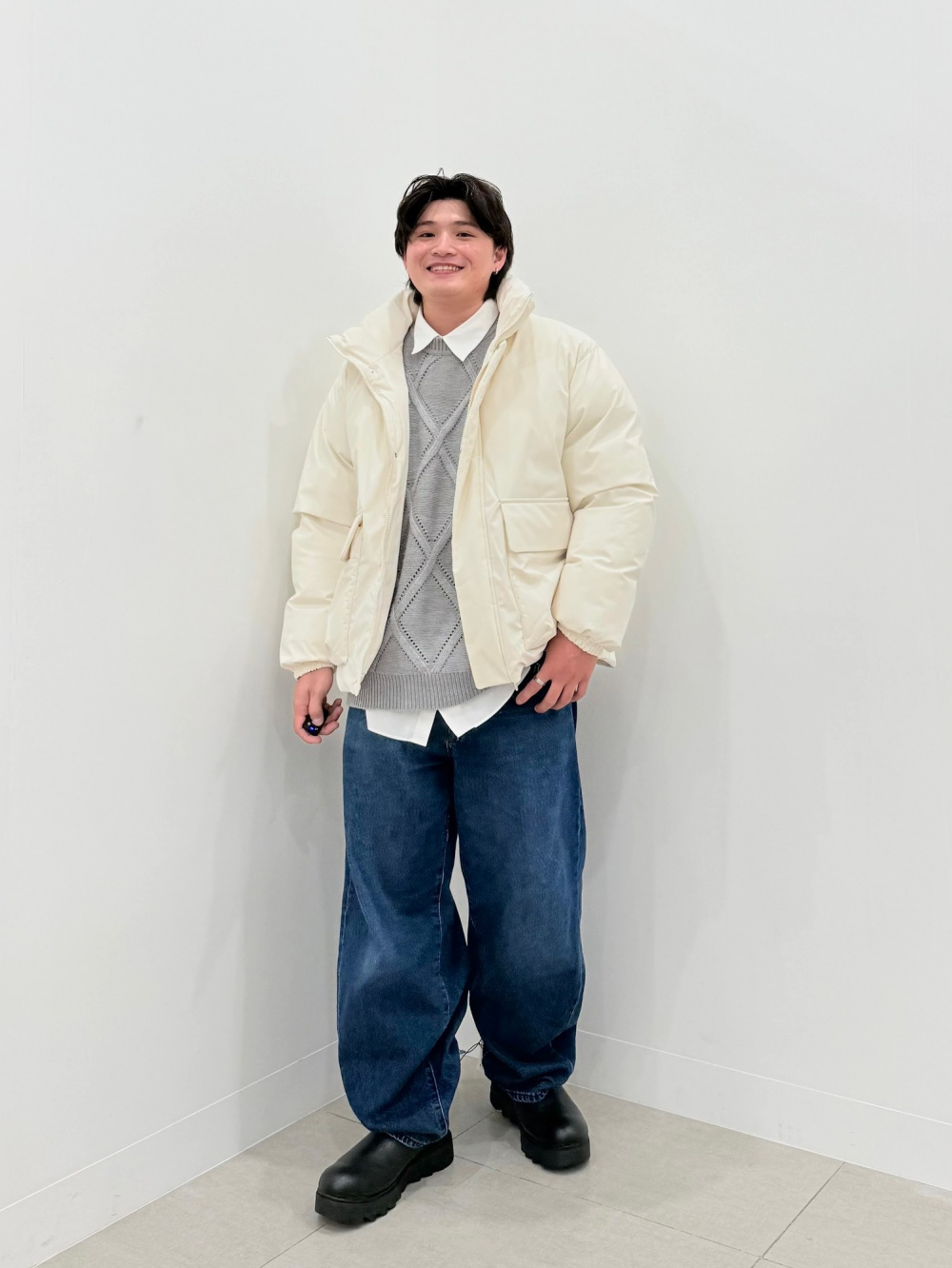 イージーケアブロードシャツ、ベロアサイドラインプルオンパンツ