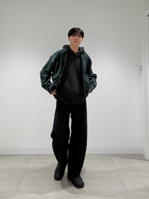 ミュージック gu..... GU公式 | コーデュロイジップアップシャツ(セットアップ可能)