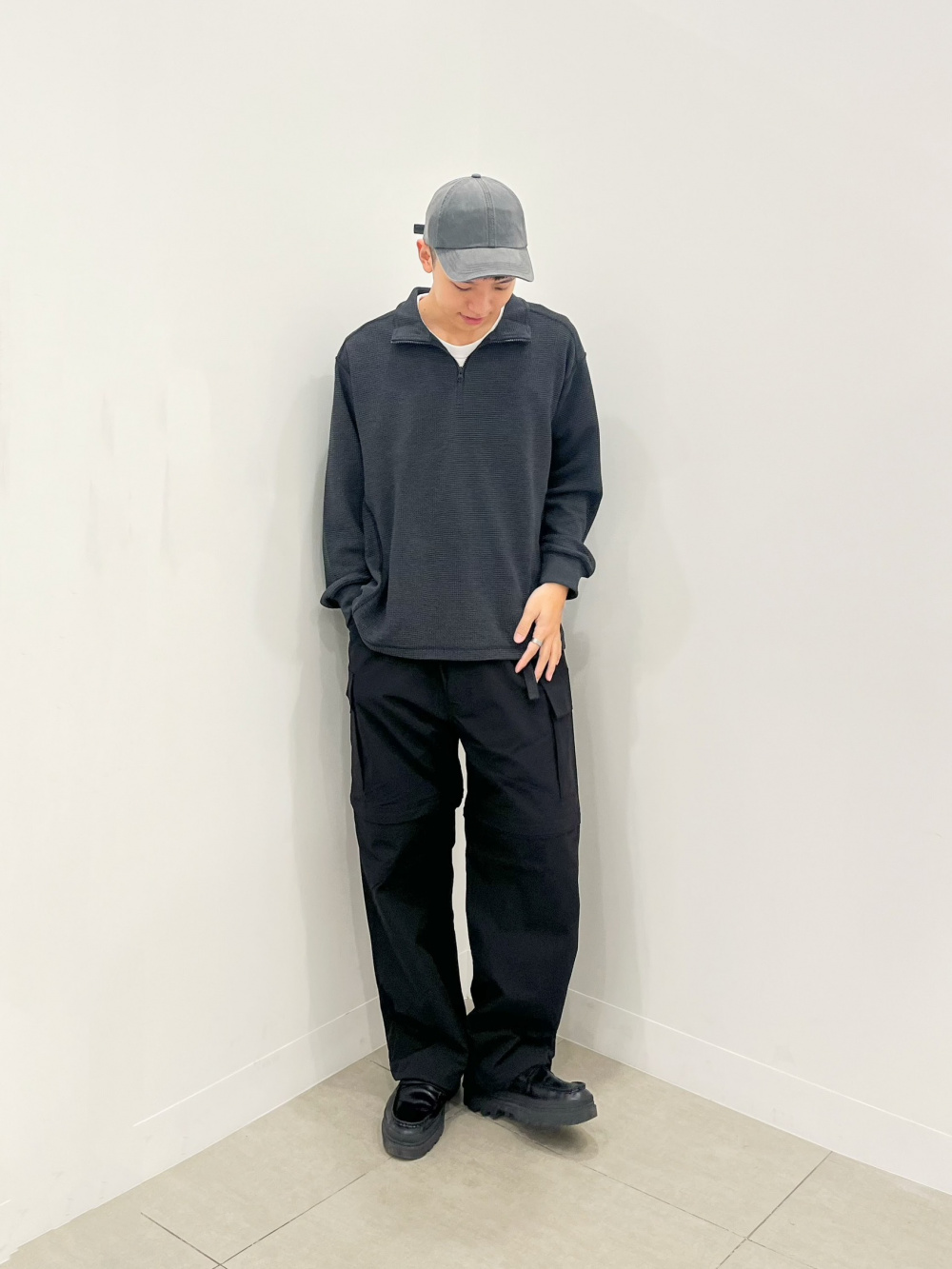 コットンクルーネックT(半袖)、デニムオーバーサイズワーク