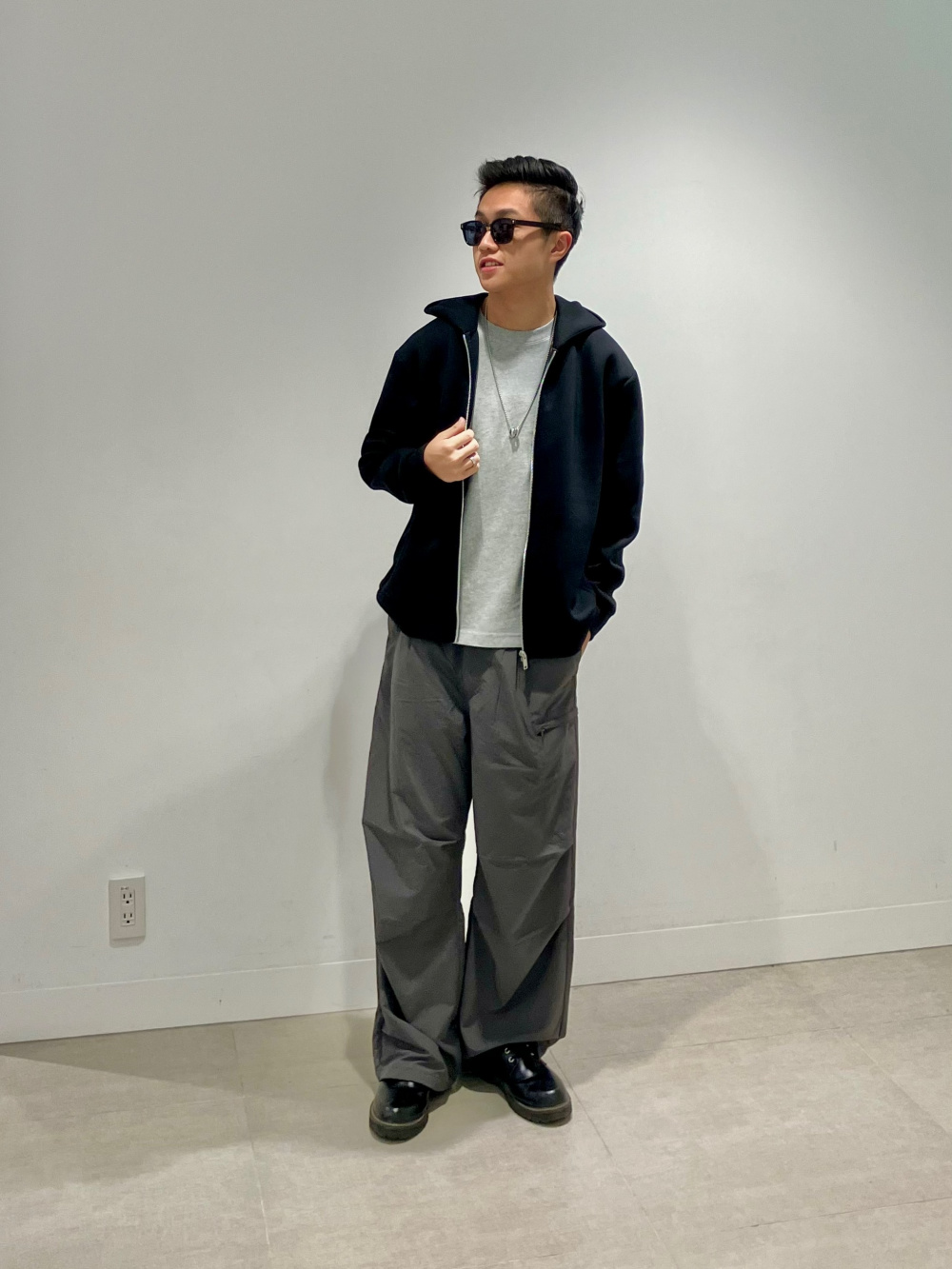 ドライストレッチオーバーサイズT(5分袖)、ナイロンジップパラシュート