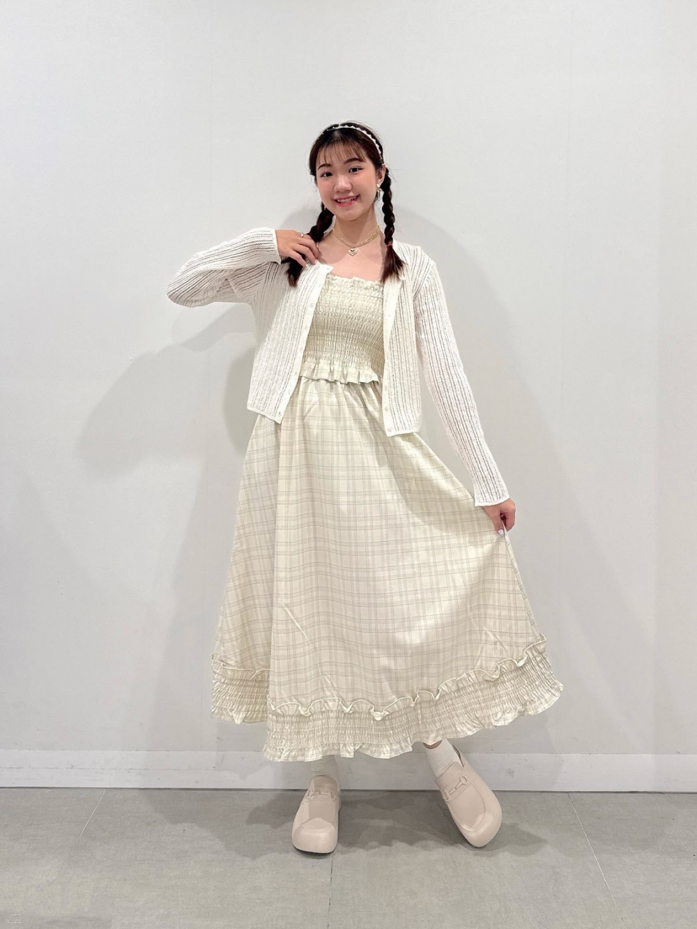 GU スモッキングキャミソールワンピース by rokh　白 黒 2枚 ボレロセットT by rokh、スモッキングキャミソールワンピース by