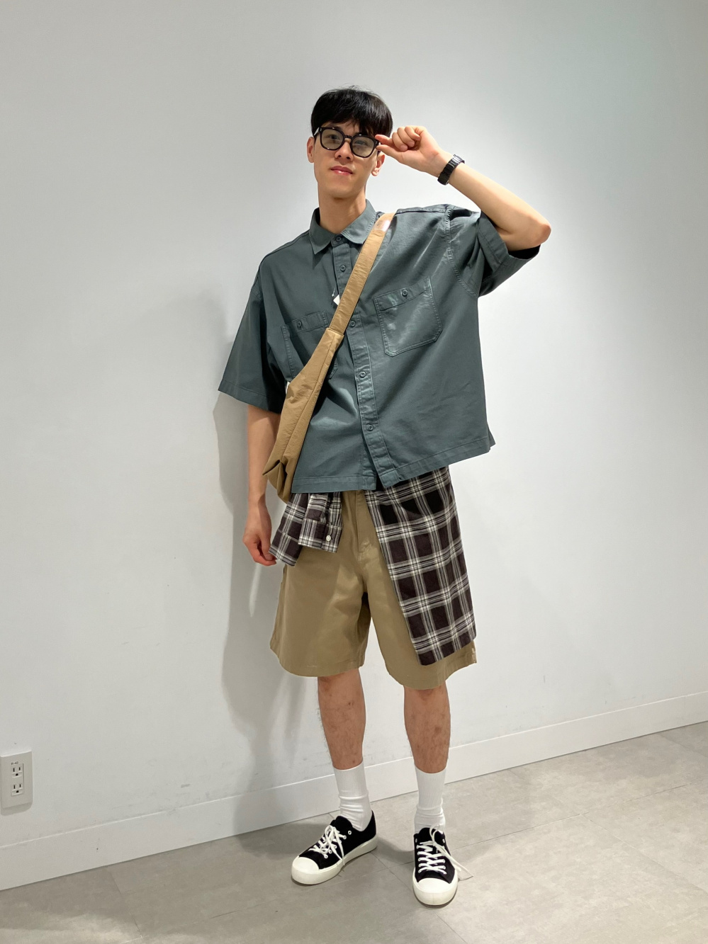 トップス PARAGRAPH/22FW color scheme sweat Check styling ideas for「Sweat Look T-Shirt | HalfSlv、Twill