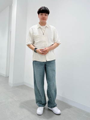 GU公式 | バレルレッグジーンズ+EC(丈長め80.0cm)