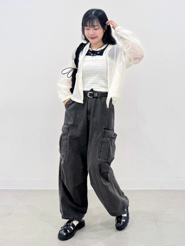 Shirring Camisole、Twill Boxy Work Shirt/HalfSlv/Q」| GU的穿