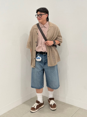 coohです♡ GU公式 | ツイルボクシーワークシャツ(5分袖)Q