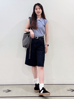 158 PGG 新品タグ付き ノースリーブポロシャツ ダークネイビー 00 SS Resurrection - 【25SS】【レディース】 WOMENS SUPER BASIC NO