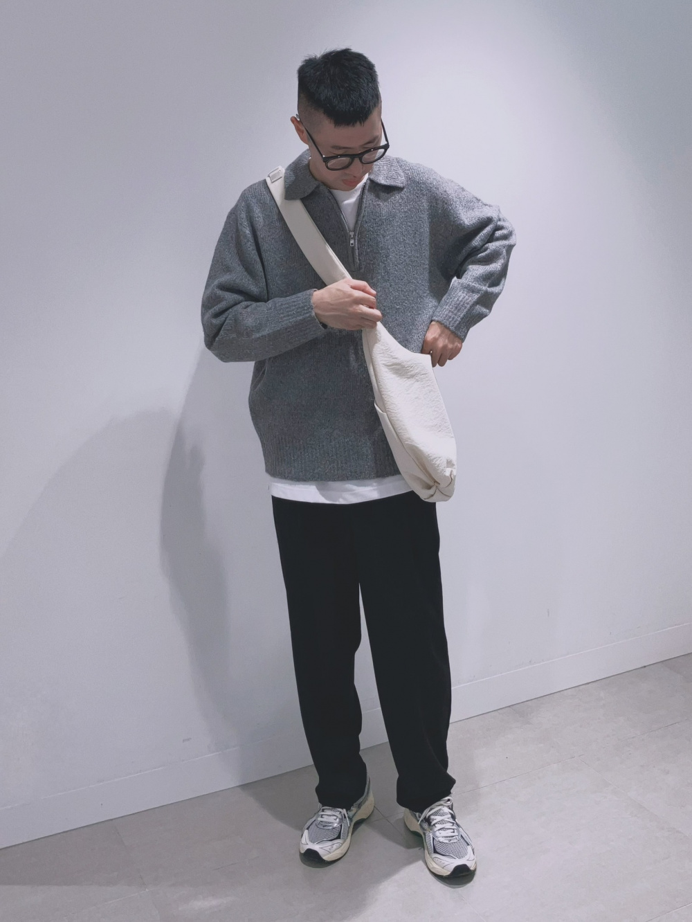 @@プロフ必読　２點 Puff Knit Half-Zip Pullover」| GU的穿搭理念