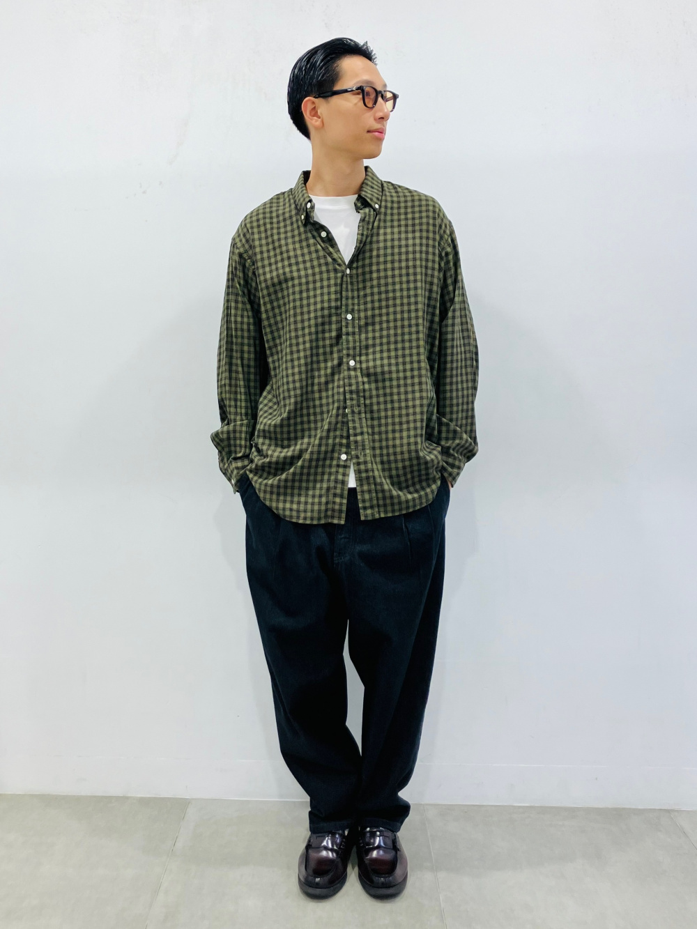 いいふく Check styling ideas for「Denim Zip Up Jacket、Dry Ponte T