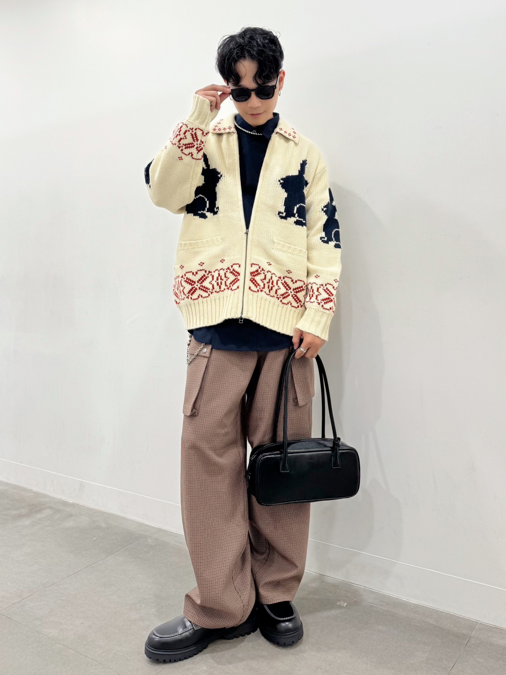 フルジップニットジャケット by rokh、シェフシャツ by rokh +X」の