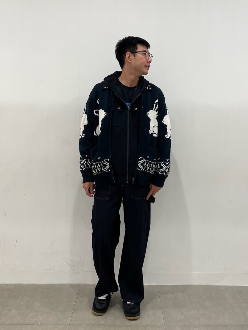 フルジップニットジャケット by rokh、ジップアップパーカ by