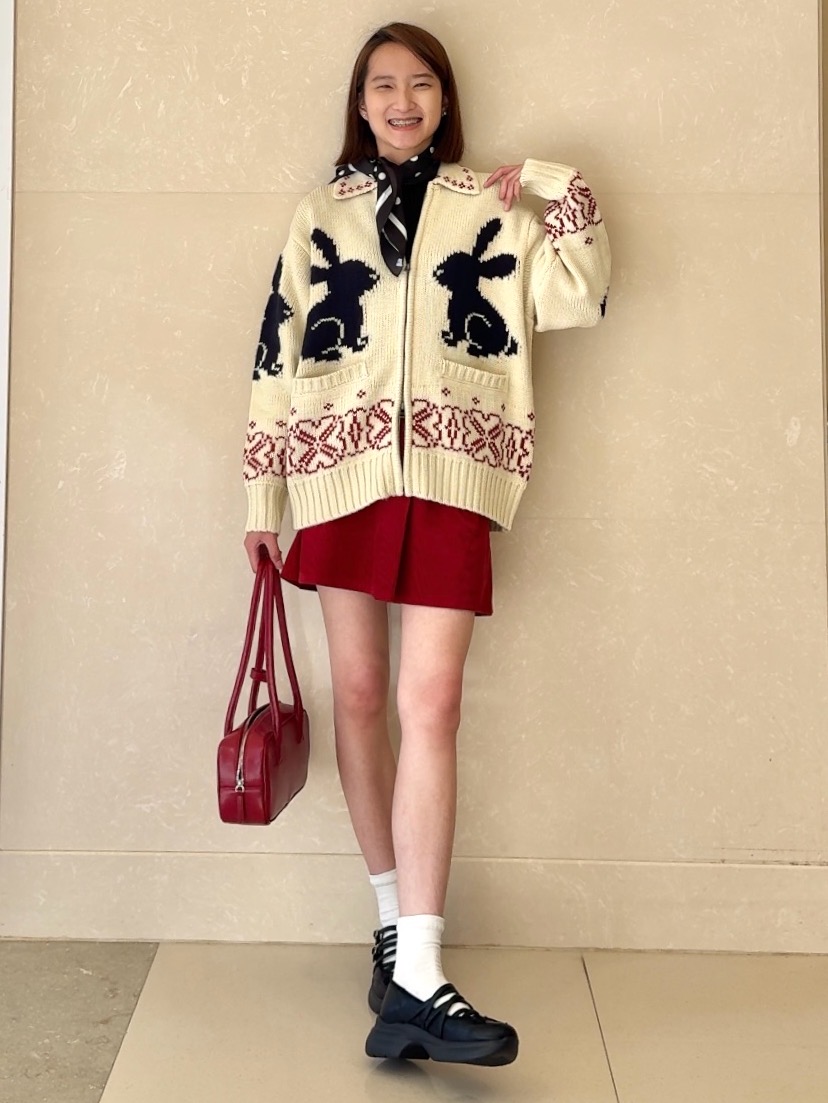 フルジップニットジャケット by rokh、コーデュロイスコート」の