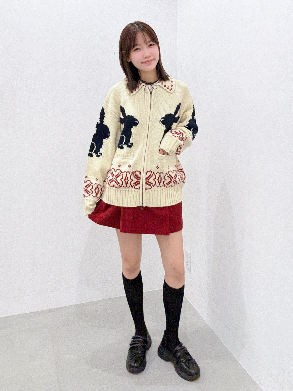 GU ‪✕‬ rork フルジップニットジャケット by rokh ナチュラル