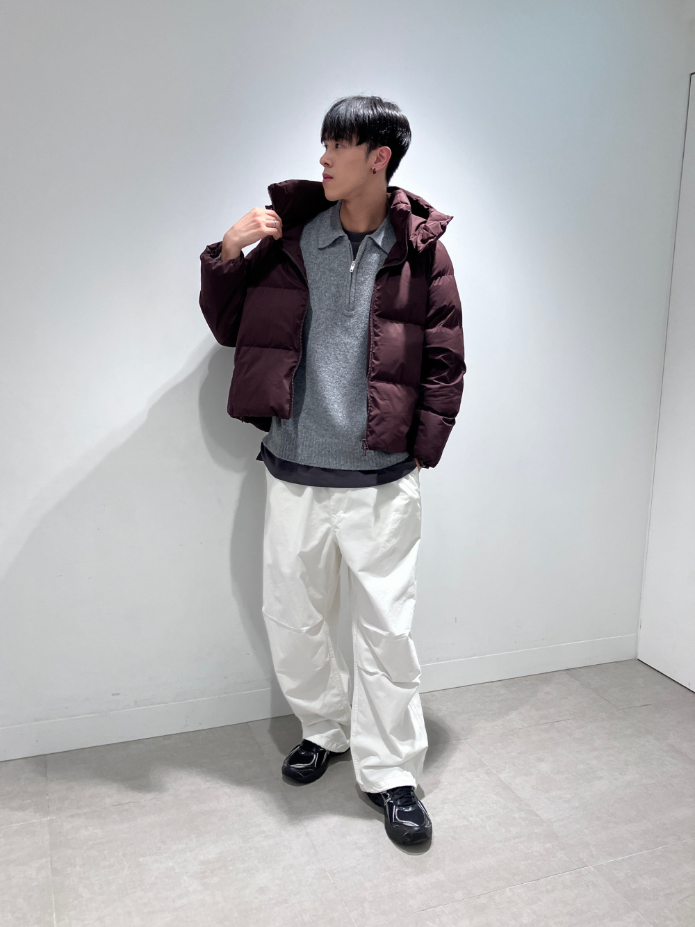 Puff Knit Half-Zip Pullover」| GU的穿搭理念