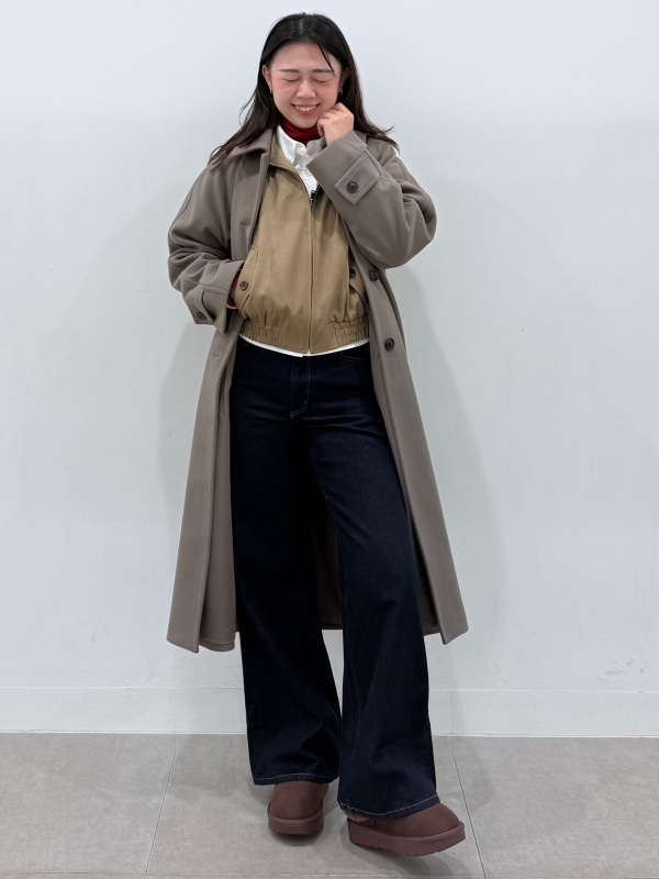 Relaxed Wide Flared Jeans/NTQ、Ribbed Knitted Striped Button