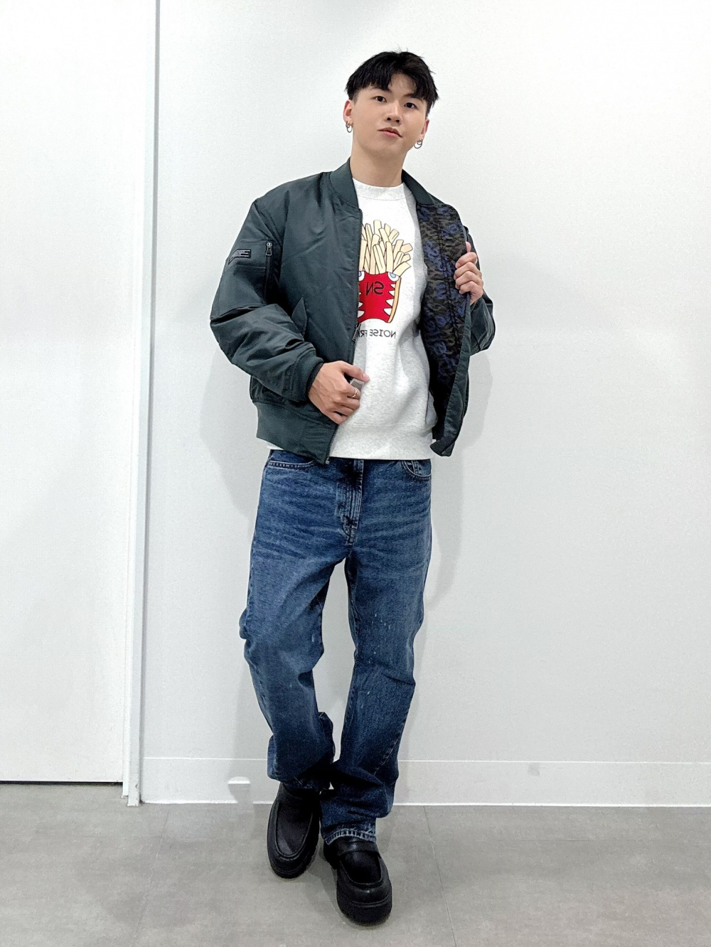 John UNDERCOVER undercover ダークグレー カバーオール カバーオールジャケット UNDERCOVER、ジップポケットボーダーT(長袖
