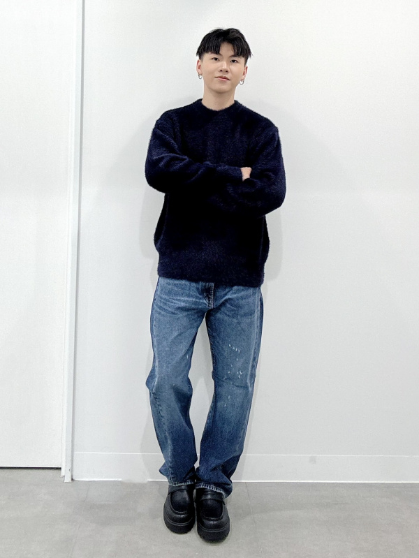 リバーシブルブルゾン UNDERCOVER、シャギークルーネックカーディガン