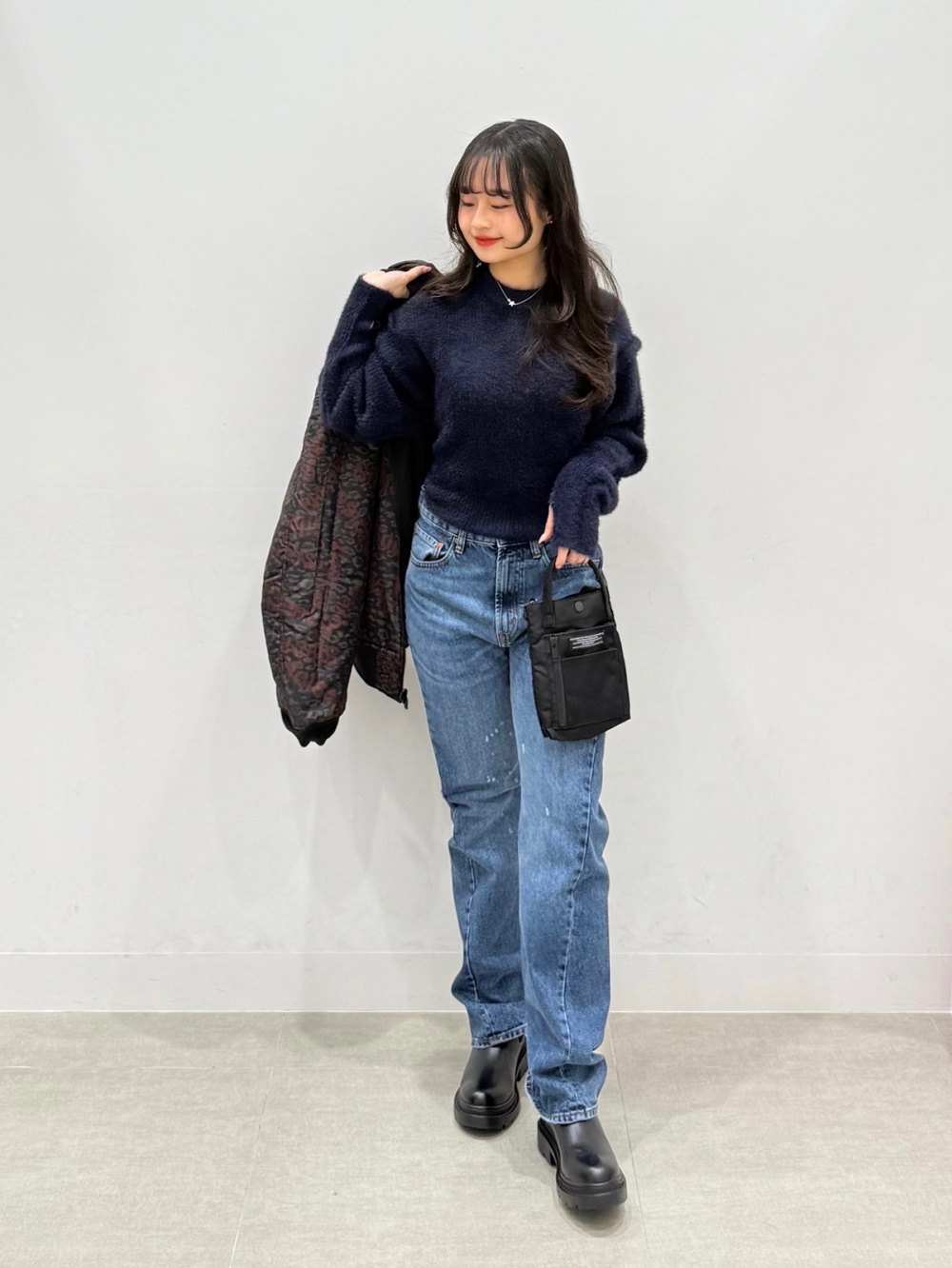 リバーシブルブルゾン UNDERCOVER、シャギークルーネックセーター
