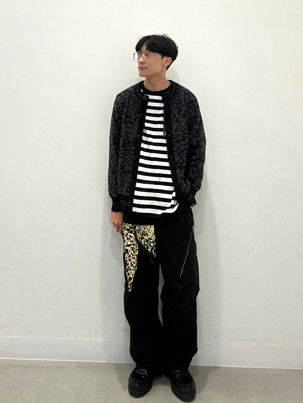 ジップポケットボーダーT(長袖) UNDERCOVER、シャギークルーネック