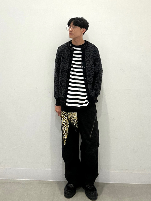 UNDERCOVER シャギークルーネックカーディガン GU ブラック XL GU 