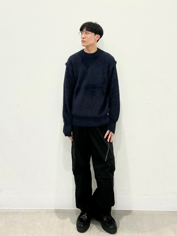 シャギークルーネックセーター UNDERCOVER、チノフレアパンツ
