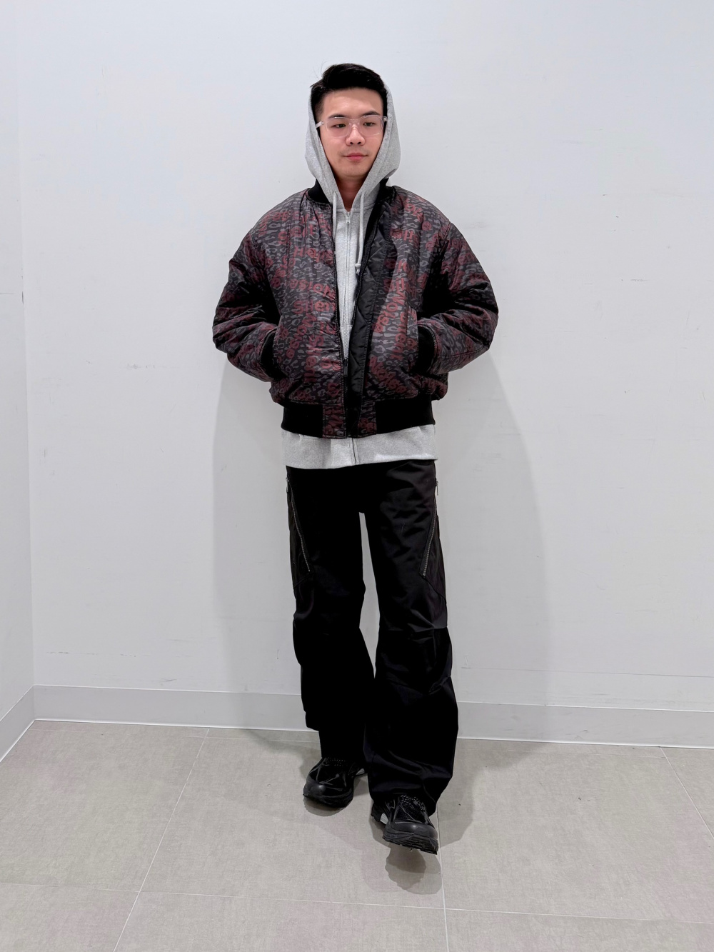 ジップポケットボーダーT(長袖) UNDERCOVER、フェイクレザー