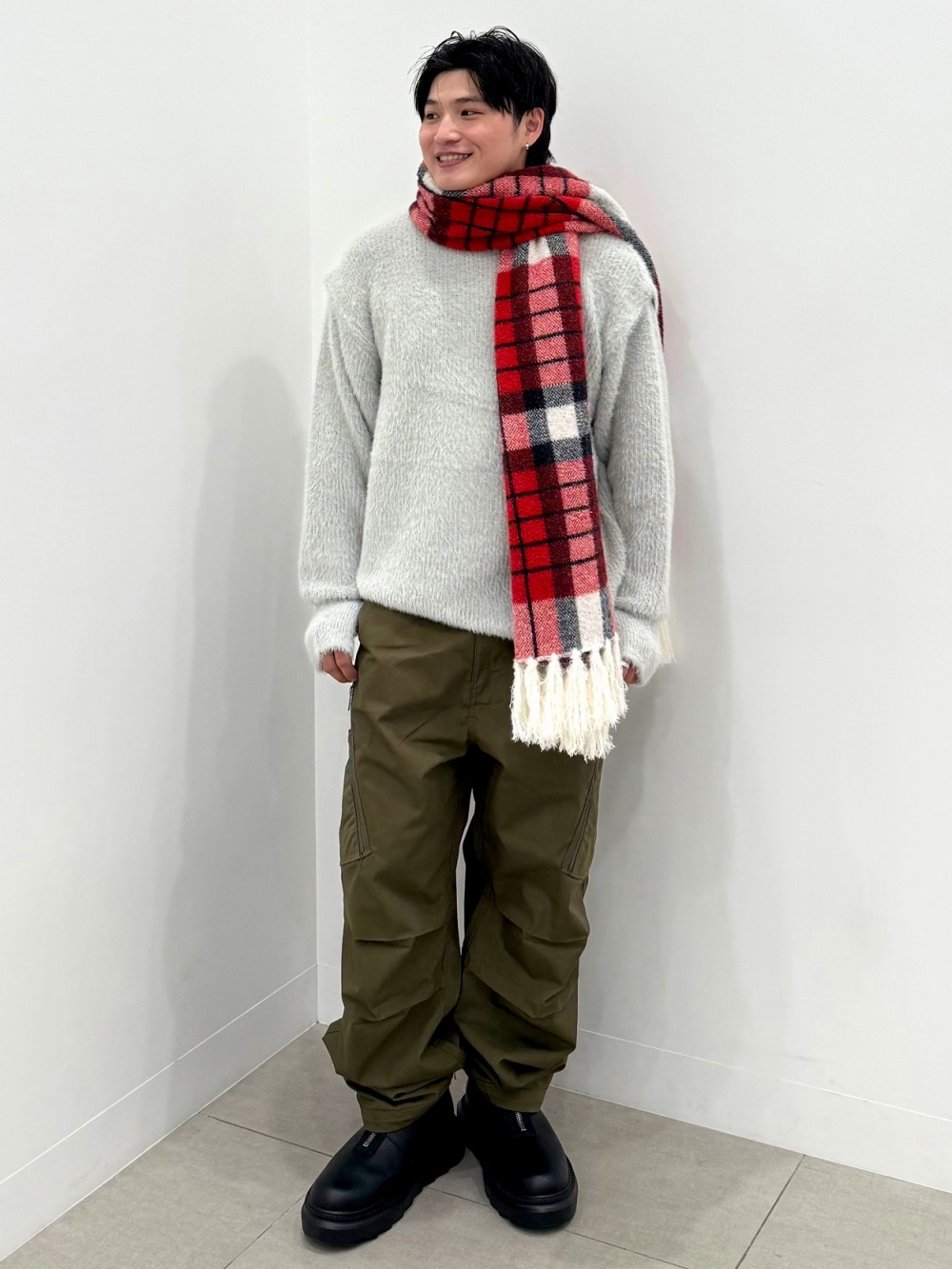 ジップポケットボーダーT(長袖) UNDERCOVER、フェイクレザー