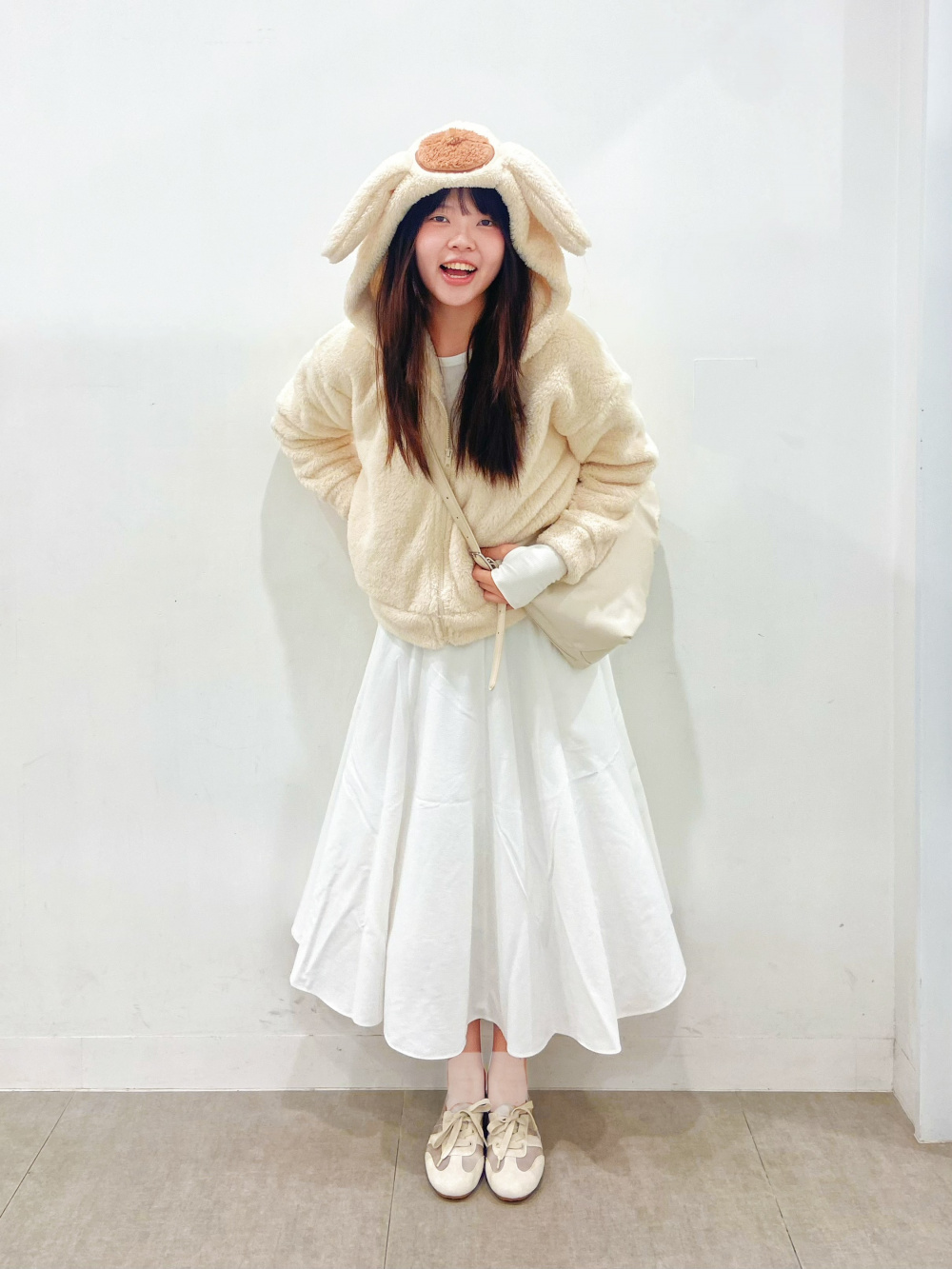 ウォームリブクルーネックT(12分袖)、マシュマロフィールフルジップ