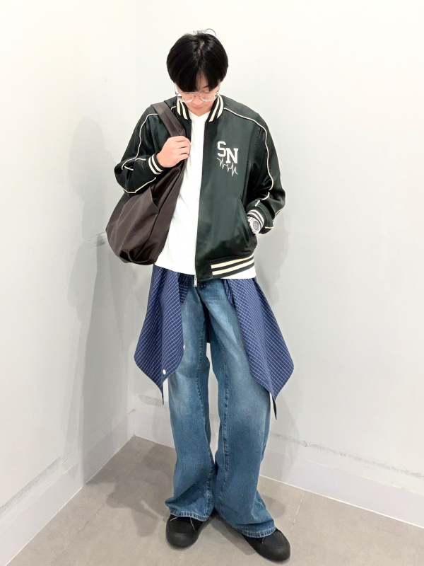 ヘンリーネックT、サテンリブブルゾン UNDERCOVERのコーディネート