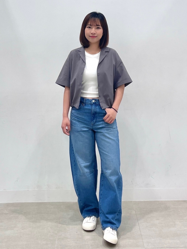 ブロードチェックシャツ UNDERCOVER、デニムイージーパンツ UNDERCOVER