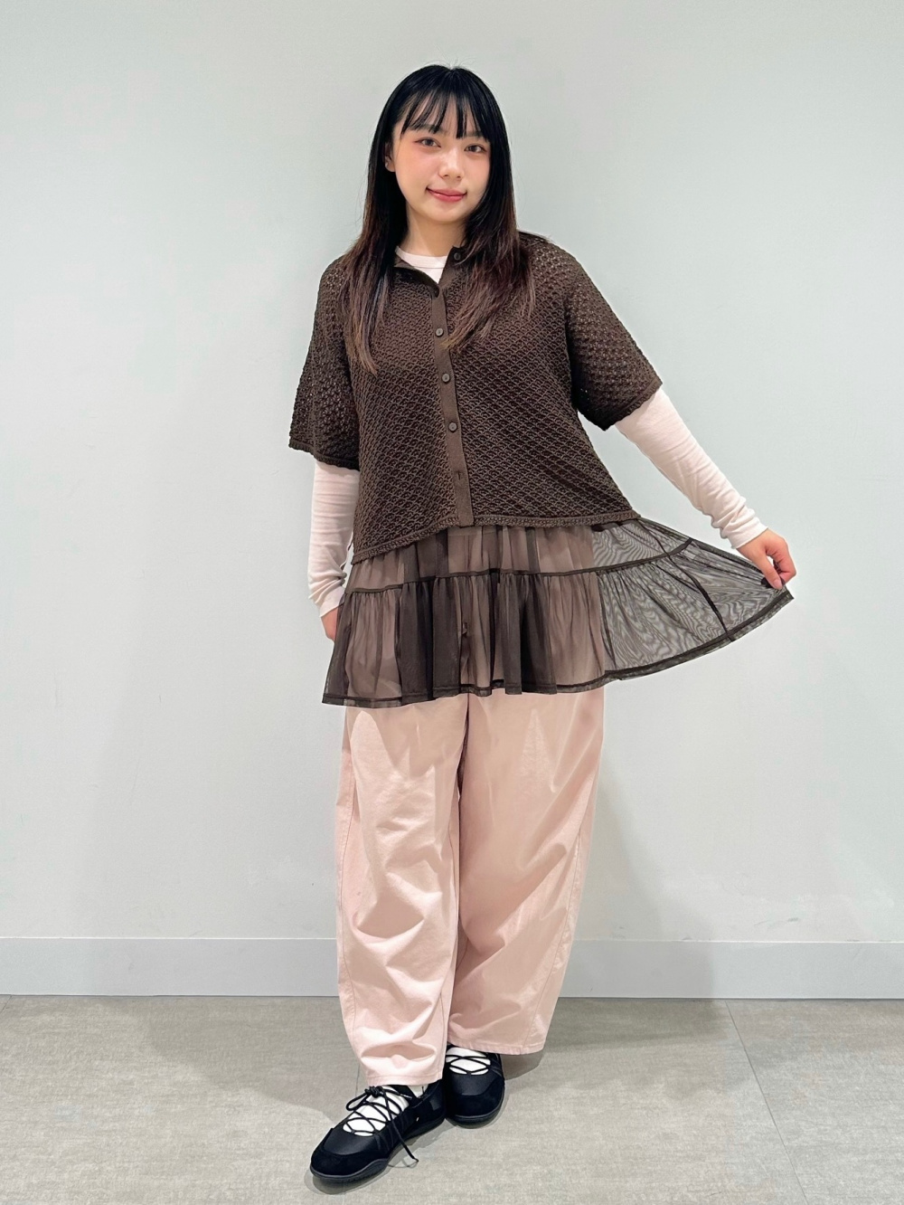 Lacy Stitch Knitted Shirt/Halfslv」| GU的穿搭理念
