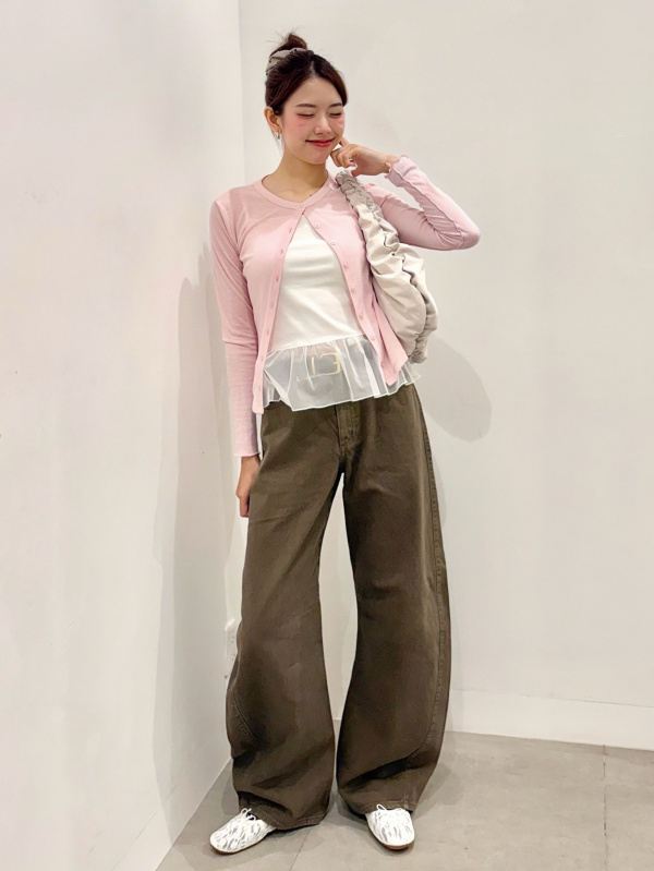 Bra-feel Peplum Camisole、Fine Gauge Knit Polo Shirt/S/MN」的穿搭