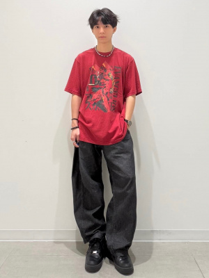 Men's Washed Graphic T-Shirt | EVANGELION | GU US
